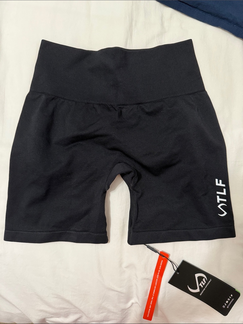 TLF Black Bike Shorts with White Logo